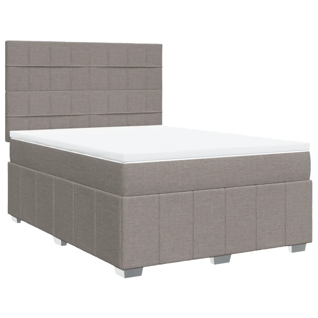 Giroletto a Molle con Materasso Tortora 140x190 cm in Tessuto 3291667