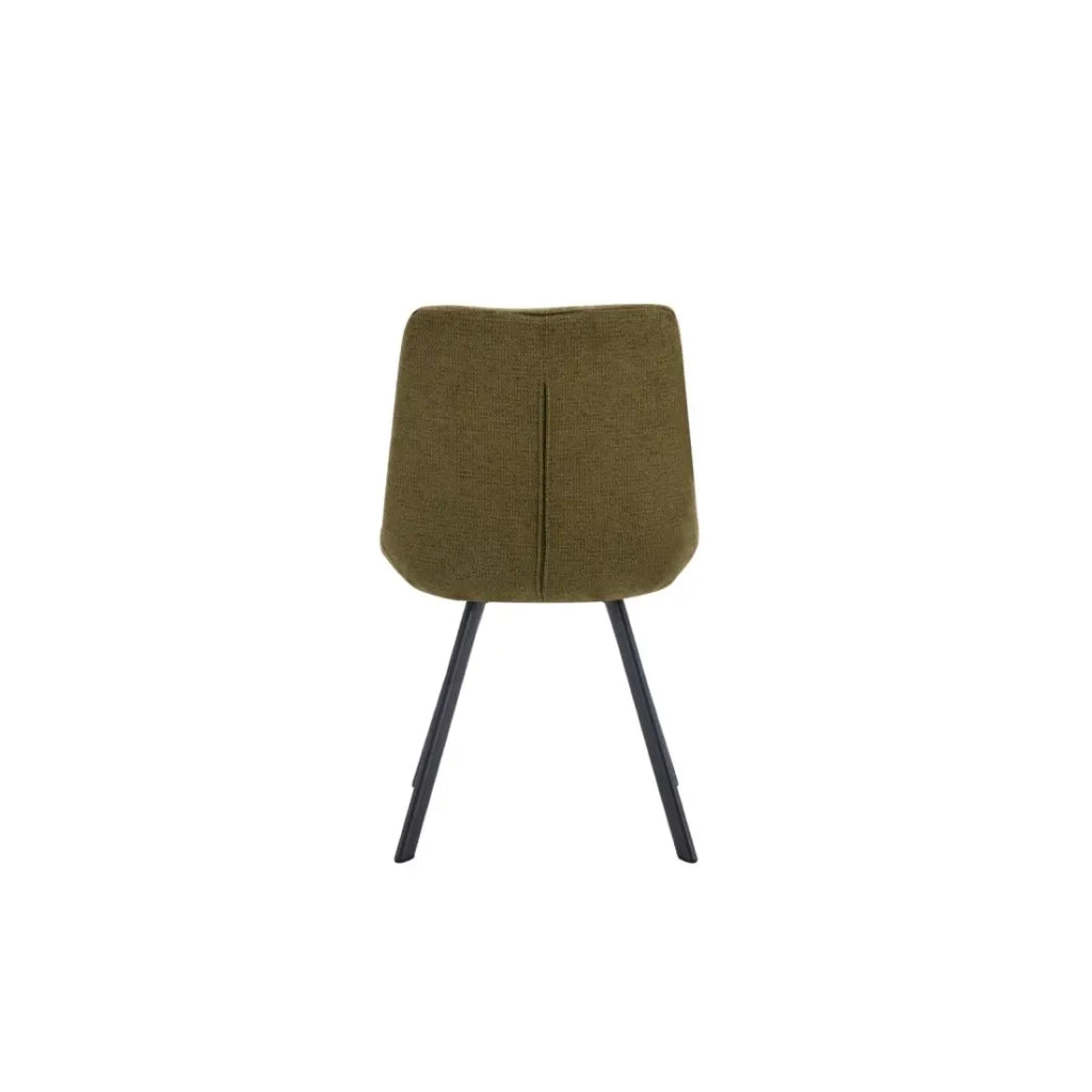 Set di 2 sedie VELMA - Tessuto verde oliva - Gambe in metallo - Design compatto - Eleganza naturale e contemporanea