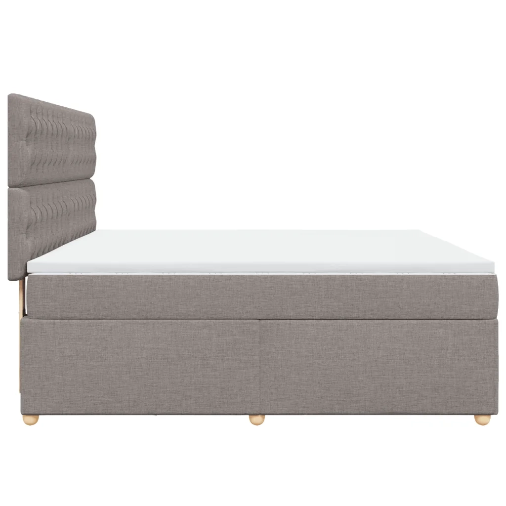 vidaXL Giroletto a Molle con Materasso Tortora 180x200 cm in Tessuto