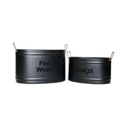 Porta legna amicasa 28776 ovali set 2 pz (44x25 e 51x35 cm) manici ott