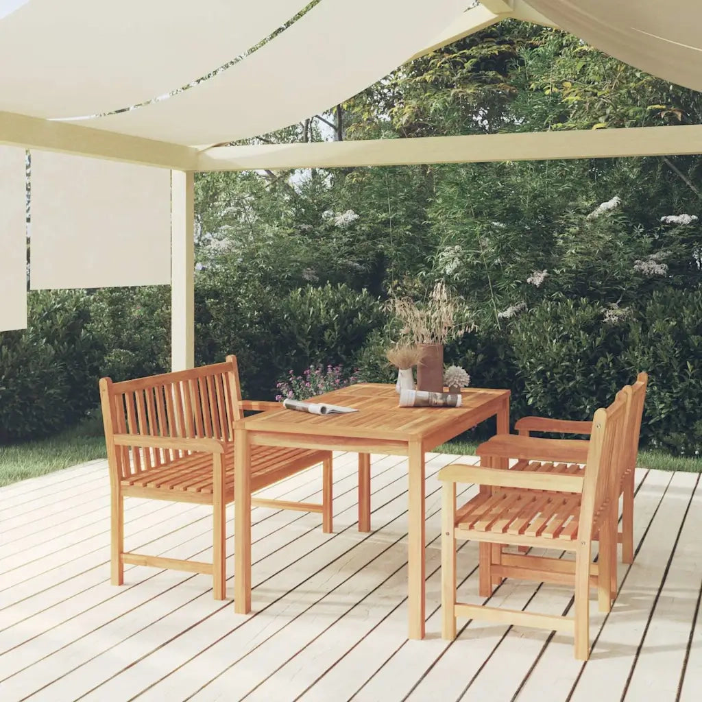 Set da Pranzo per Giardino 4 pz in Legno Massello di Teak 3157163