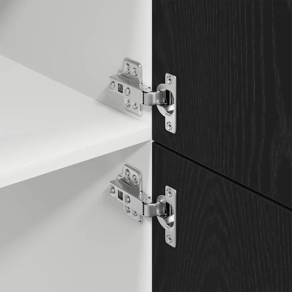 Mobiletto a parete moderno con ripiani 60 x 31 x 207 cm legno composito nero 02_0051960