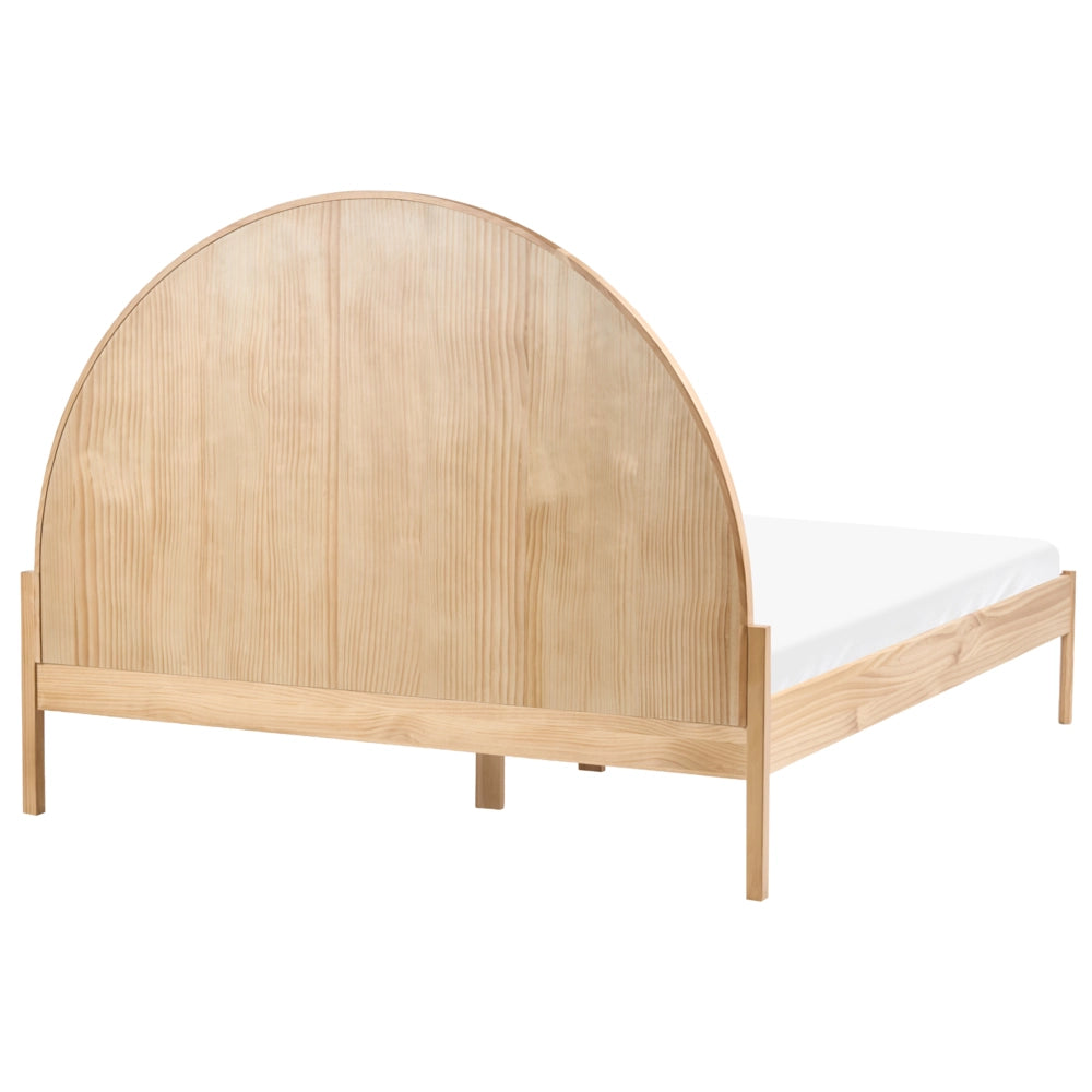 Letto in legno di pino marrone chiaro con rete da 160 x 200 cm finitura naturale stile scandinavo