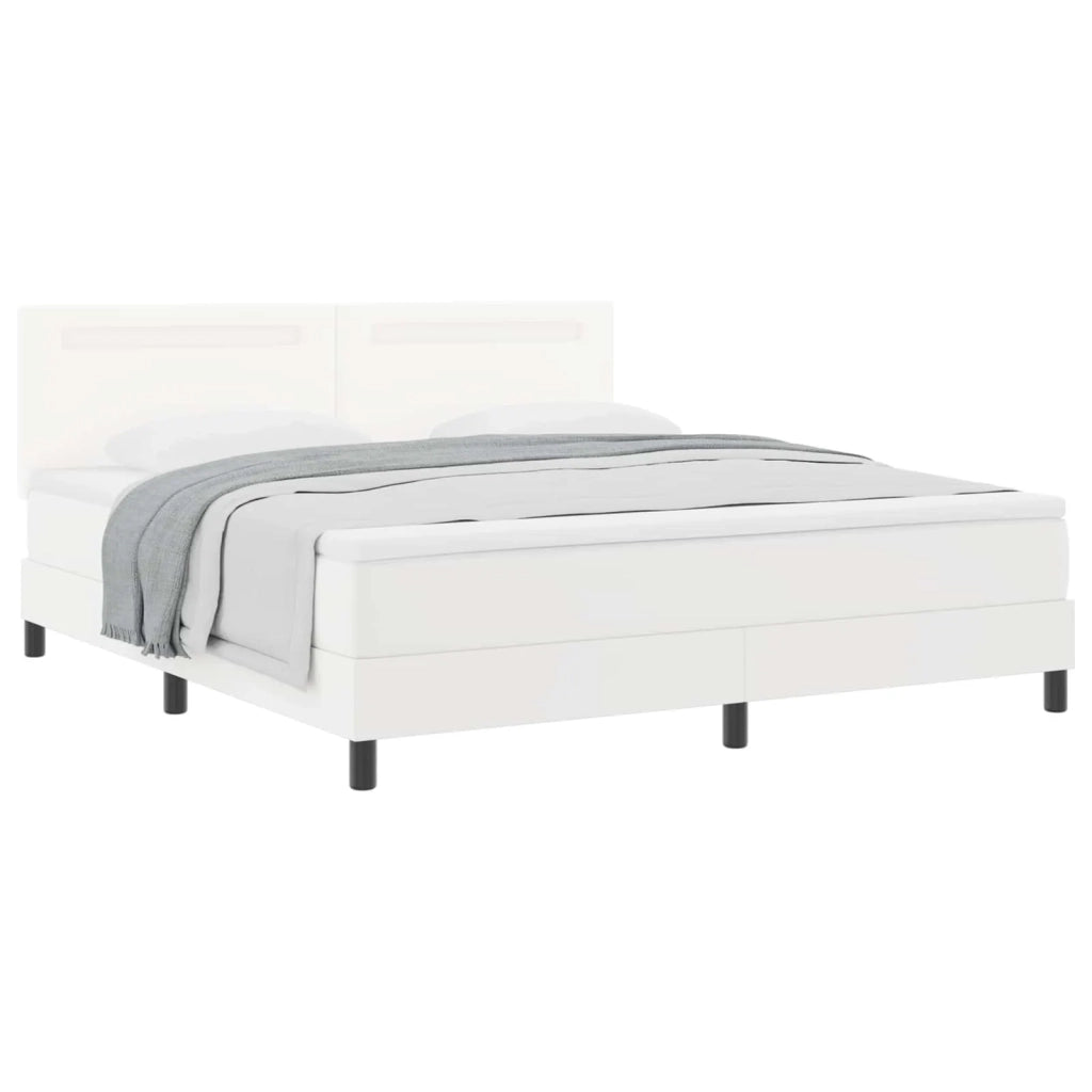 Letto a molle con materasso Bianco 180 x 200 cm Pelle sintetica 3339061