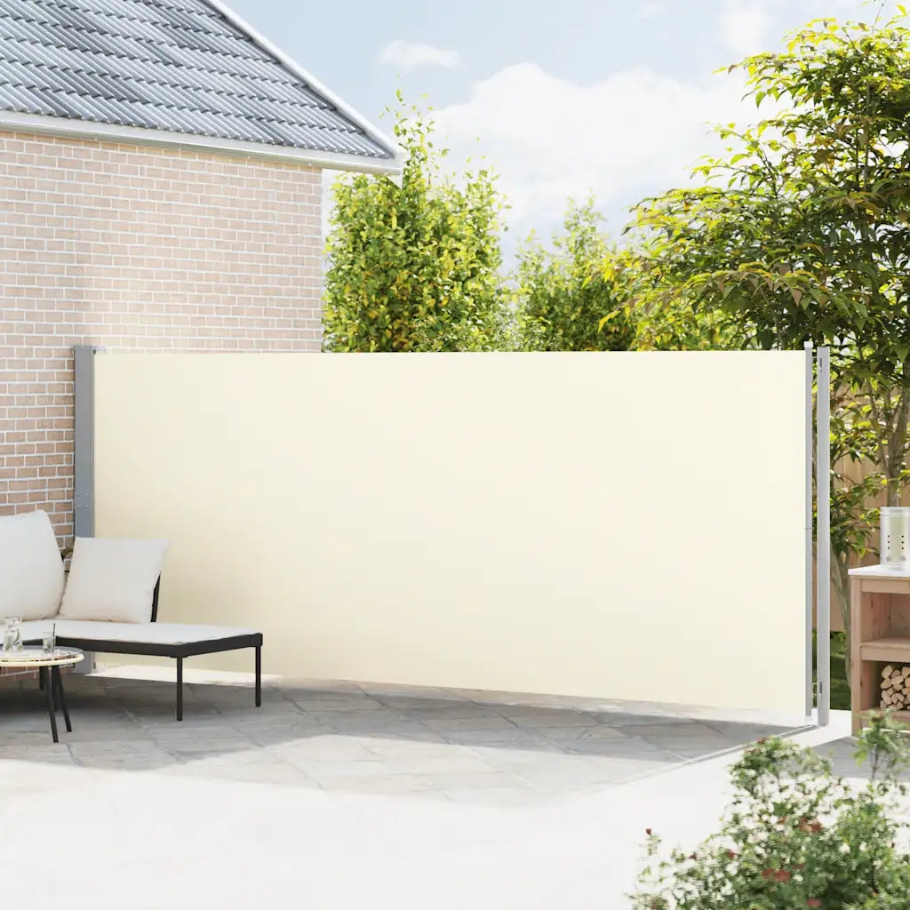 Tenda da Sole Laterale Retrattile per Patio 180x614 cm Crema 317965