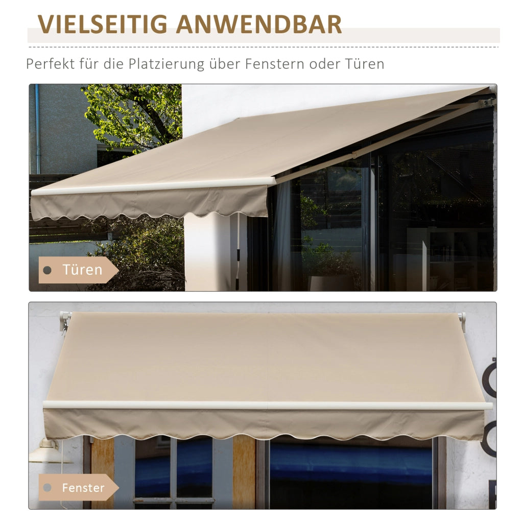 Tenda da Sole Estraibile ¨C zephmum ¨C Grigio+Beige 395x245 cm