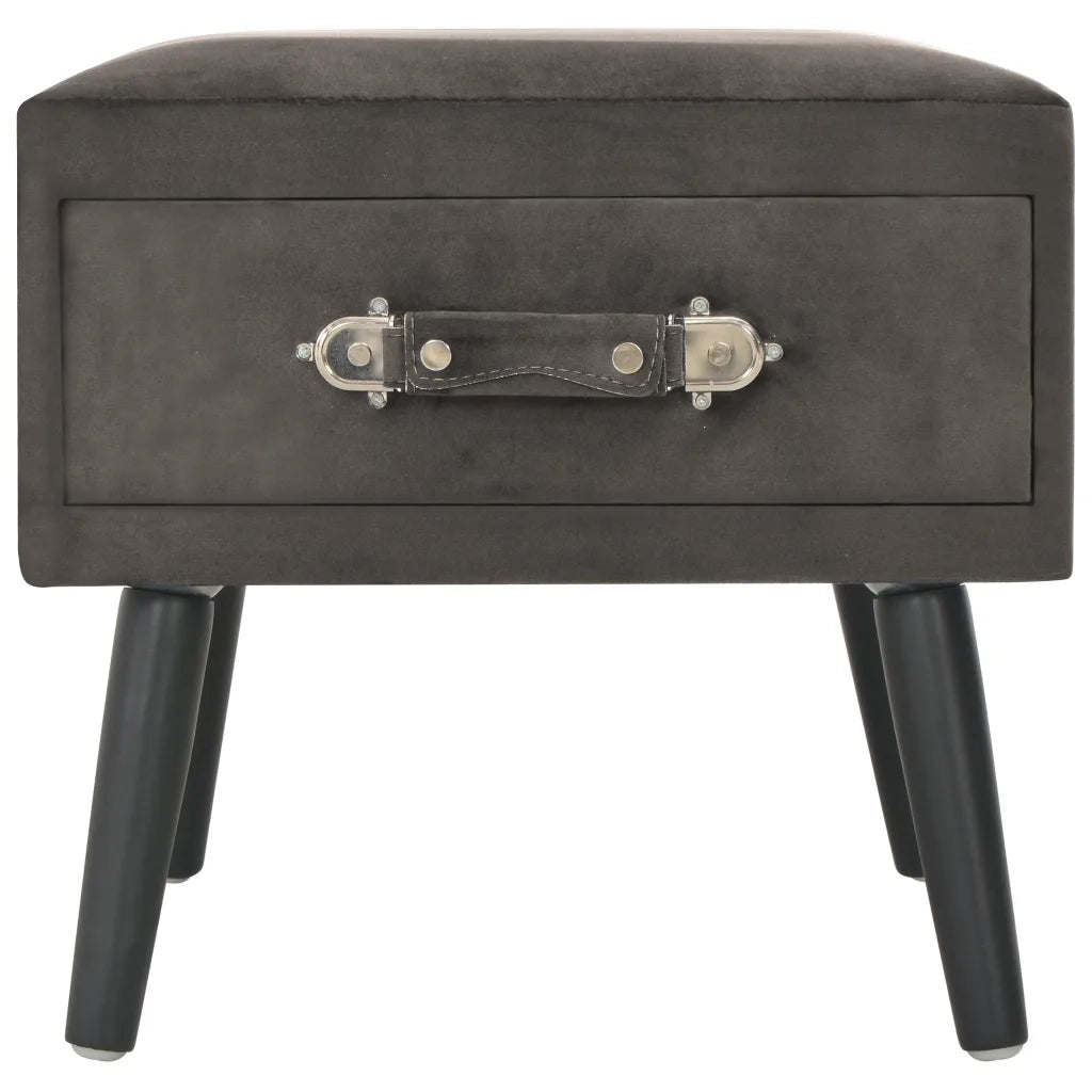 Comodini Grigi 2 pz-Set di 2 Tavolino da notte 40x35x40 cm in Velluto