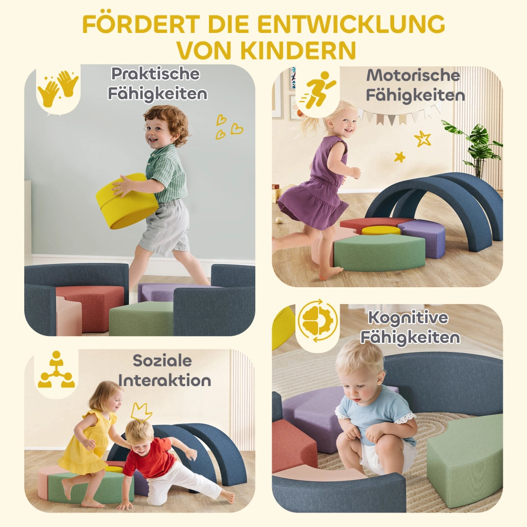 Set blocchi di gomma piuma per bambini ¨C zephmum ¨C 7 pezzi, lavabile, colori assortiti