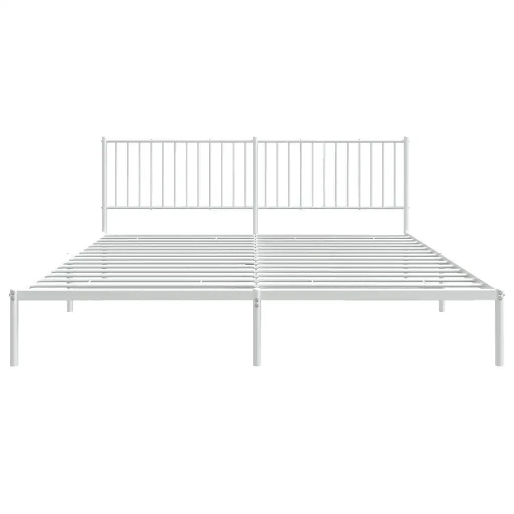Giroletto con Testiera Metallo Bianco 193x203 cm 350937