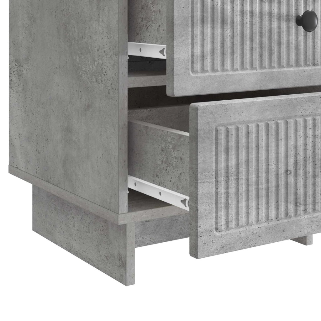 Armadio da Notte con cassetto Grigio Cemento 43 x 41 x 66,5 cm 893868