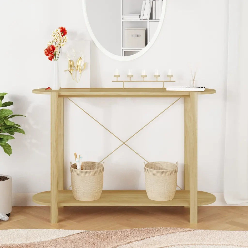 Tavolino Consolle 110x38x75 cm in Legno Multistrato 345692