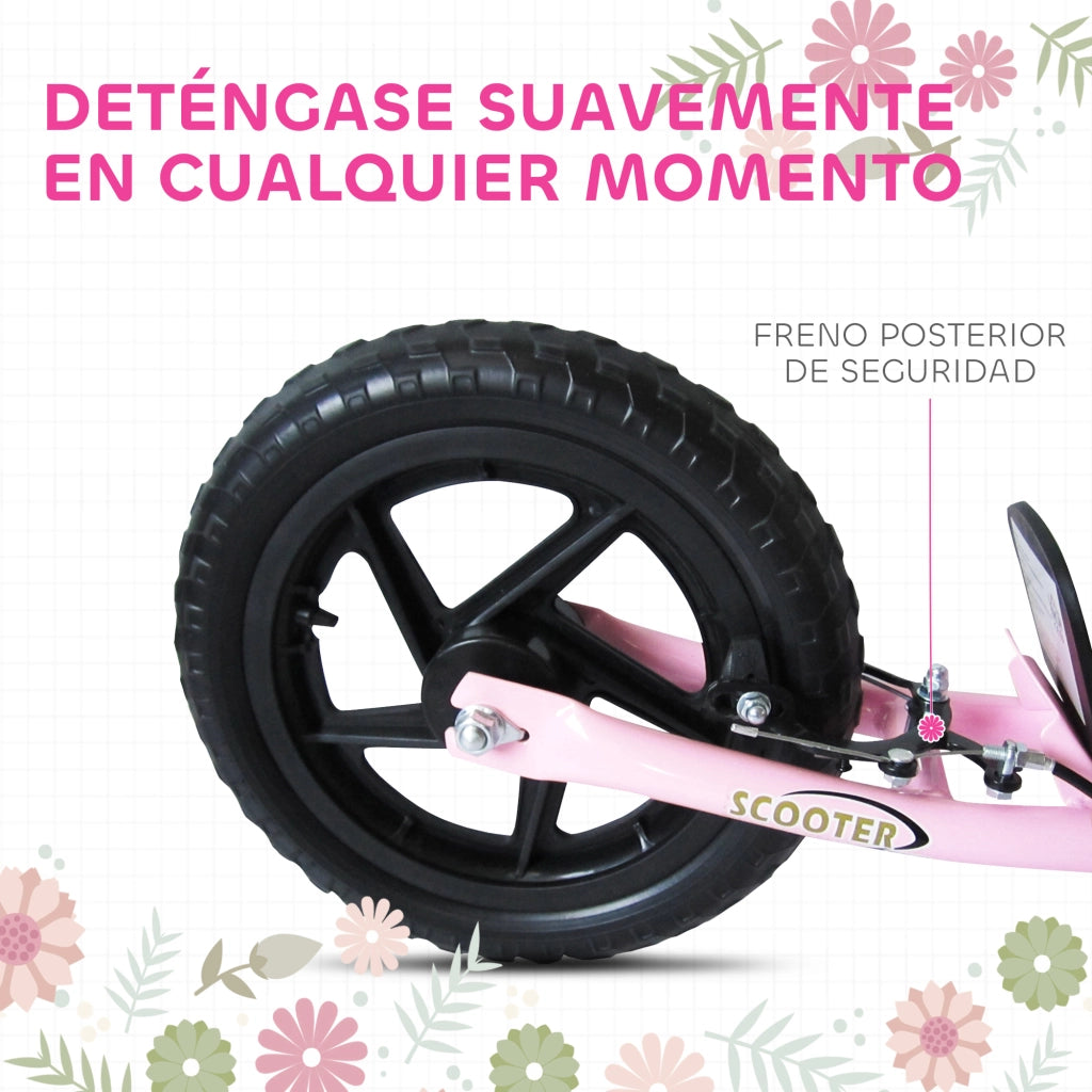 Monopattino per Bambini 5-12 Anni ¨C Xylo ¨C Ruote 12', Freno, Manubrio Regolabile, Rosa