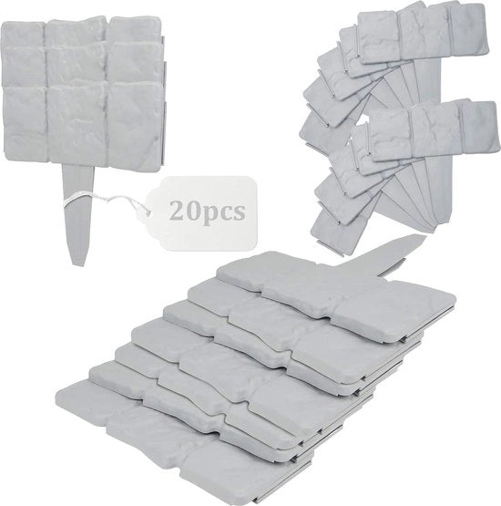 Rand del giardino in plastica, 5 metri, palizzata, recinzione, pietra, effetto, giardino, rand del giardino, pianta, delimitazione, plastica per prato, aiuola