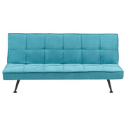 Divano letto in tessuto blu marino a 3 posti con imbottitura trapuntata Letto per ospiti senza braccioli con chiusura a scatto