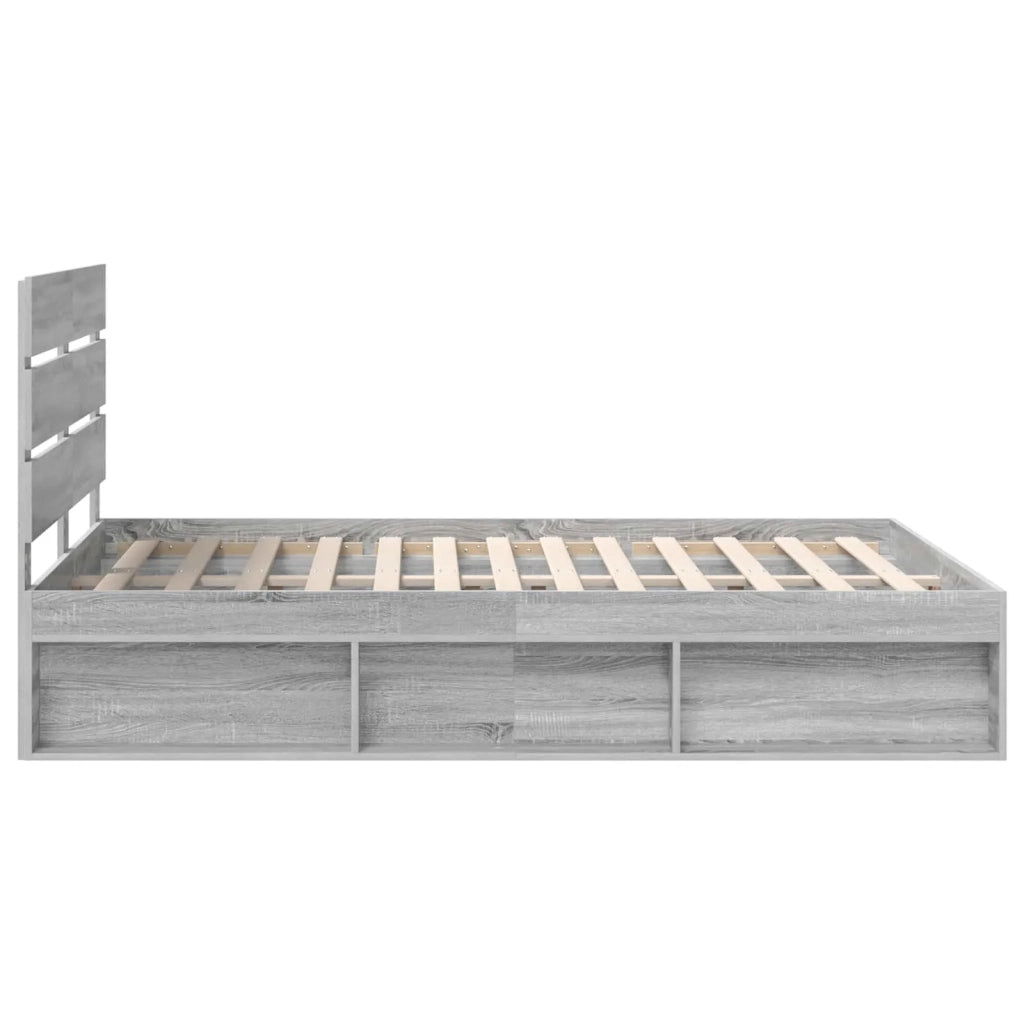 Struttura del letto Grigio Sonoma 140 x 190 cm Pino massello 3411749