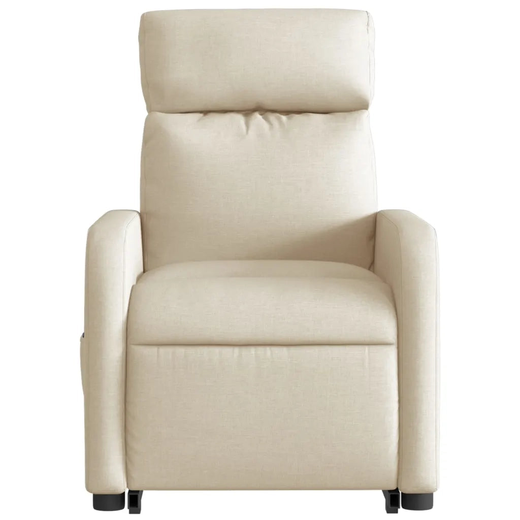 Poltrona Alzapersona Massaggiante Elettrica Crema in Tessuto 3206734