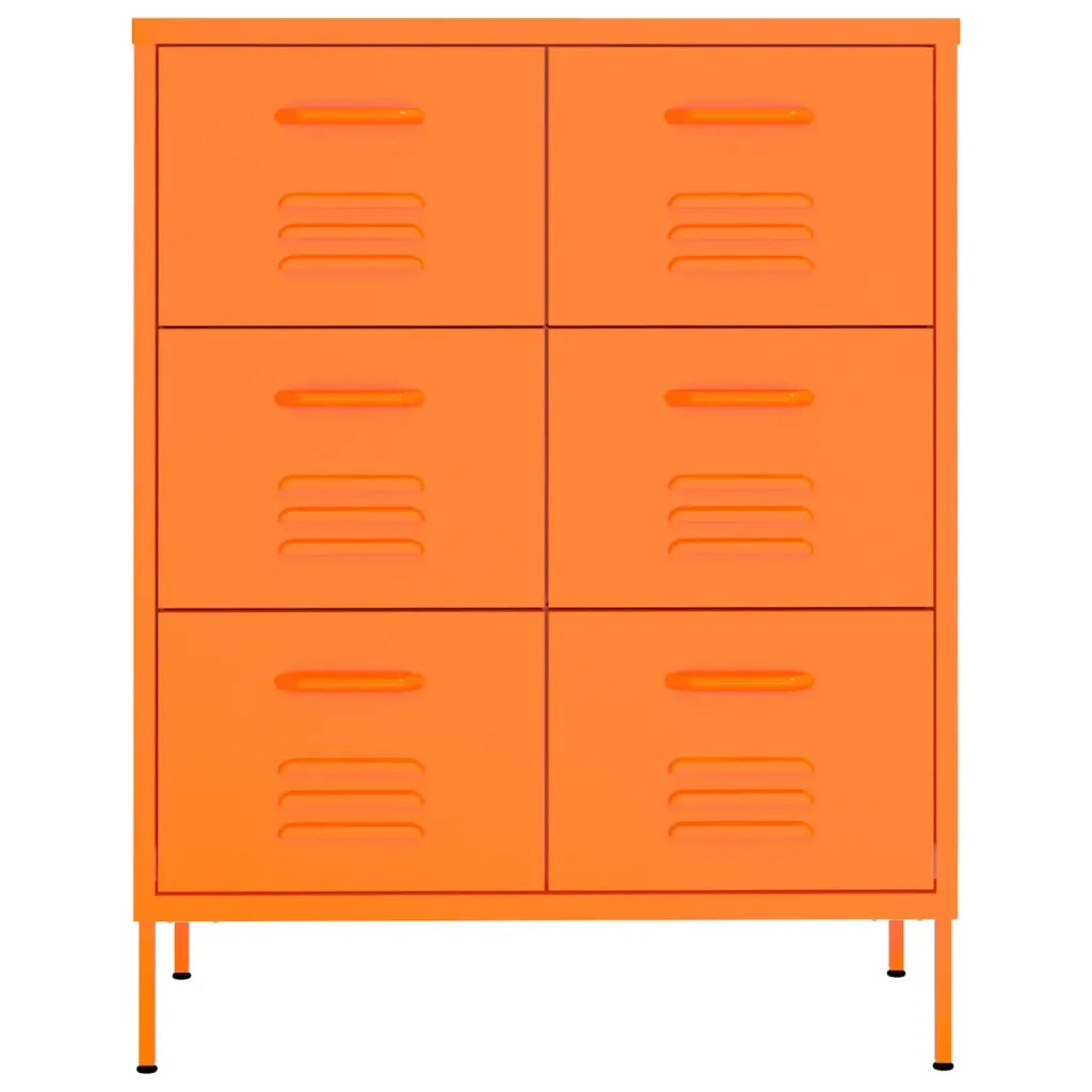 Cassettiera Arancione 80x35x101,5 cm in Acciaio 336147
