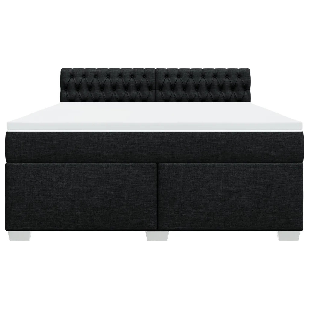 Giroletto a Molle con Materasso Nero 180x200 cm in Tessuto 3288276