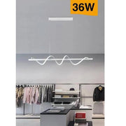 Trade Shop - Lampadario Led Sospensione 36w Moderna Twist Bianco Luce 6500k 3000k 4000k B65-b - -bianco Freddo      -