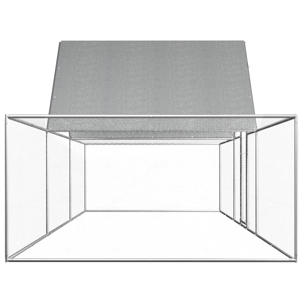 Pollaio 6 x 2 x 2 m con tetto impermeabile acciaio zincato 02_0001719