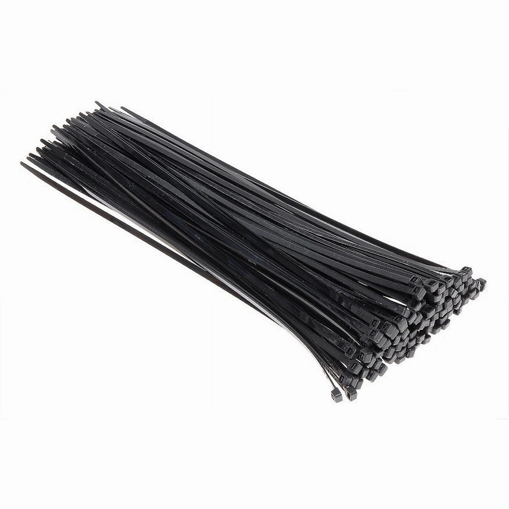 Trade Shop - Set 100pz Fascette Serracavo Autobloccanti In Nylon Nero 4.8mm X 350 Mm 48-350-n -