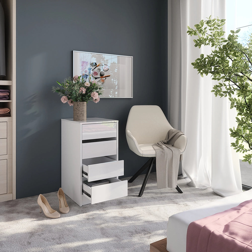 Vicco Cassettiera per camera da letto Bianco 40.2 x 76.2 cm con coperchio del contenitore