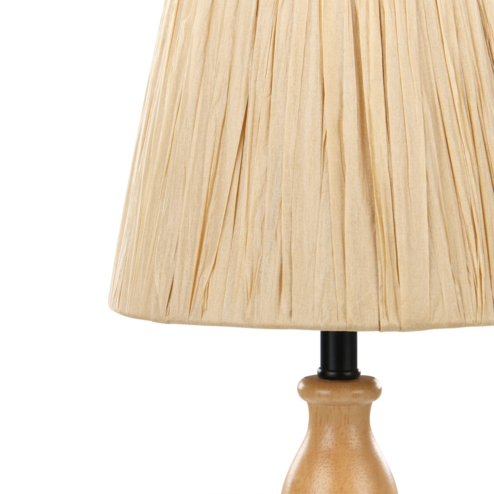 Lampada da tavolo Luce in legno di quercia Base in corda di canapa paralume naturale Luce da comodino