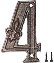 Huisnummer in Stile Retro - Huisnummer 4 - Huisnummer Bordi - Huisnummer Nero - Huisnummer per Borsa Postale - Duraturo e Resistente - Indirizzo