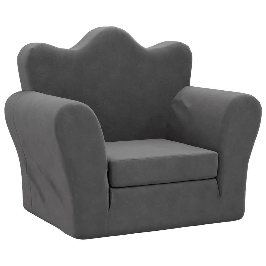 Divano Letto per Bambini-Sofa Letto-Daybed-Divanetto Antracite in Morbido Peluche 890145