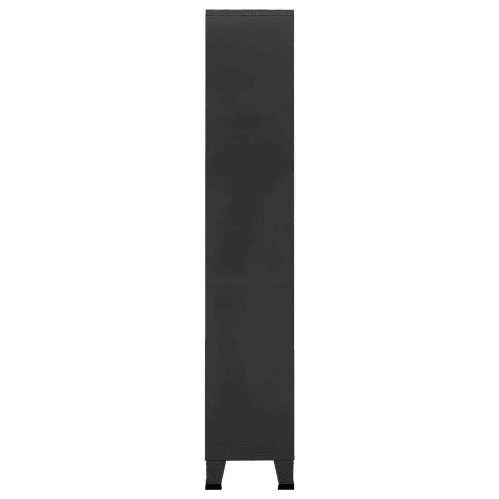 Libreria Industriale Antracite 80x32x180 cm in Acciaio cod mxl 16016