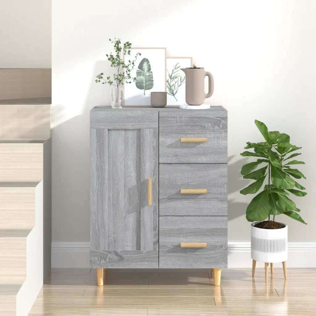Credenza Grigio Sonoma 69,5x34x90 cm in Legno Multistrato 817370