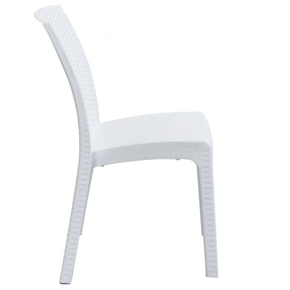 Sedia da Giardino Virginia 47x59x86 h cm in Wicker Bianco