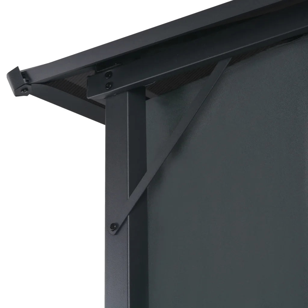 Gazebo con Tende in Alluminio 4x3x2,6 m Nero 44642