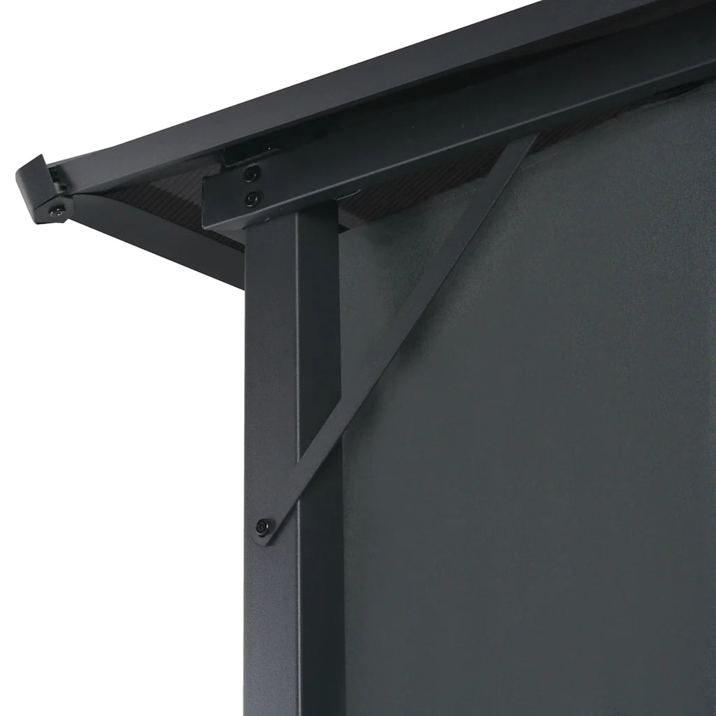 Gazebo con Tende in Alluminio 4x3x2,6 m Nero 44642