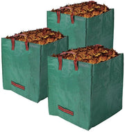 3 pacchi di sacchi per la raccolta dei rifiuti di giardino, 270L sacco a portarifuti pieghevole con cinture di trasporto, sacchi per la raccolta dei rifiuti di giardino, prato, foglie, legno, rifiuti organici per giardino.