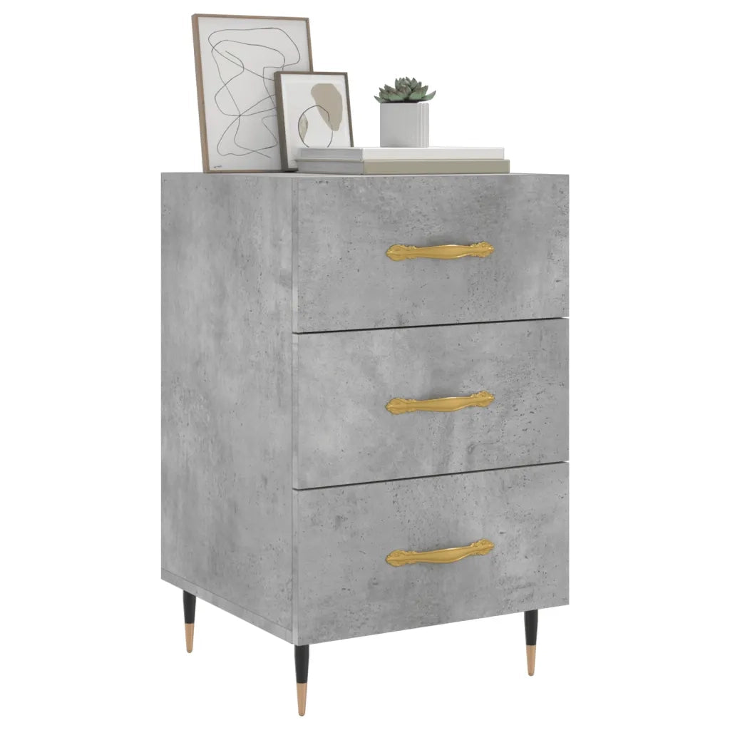 Comodino-Tavolino da notte Grigio Cemento 40x40x66 cm in Legno Multistrato 136727