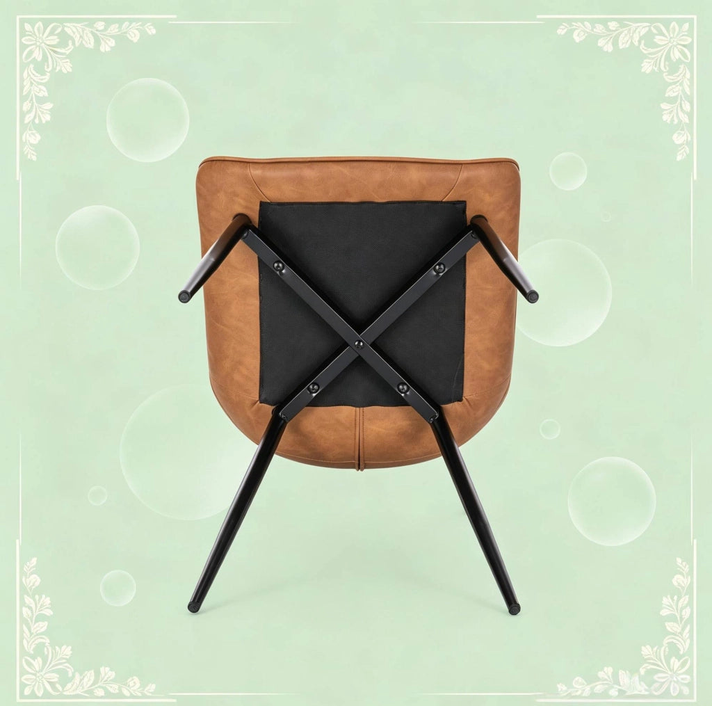 Sedia da pranzo 85,5 cm in similpelle marrone chiaro, set da 2