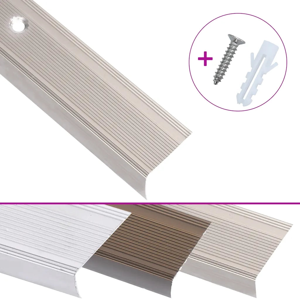 Profili a L per Gradini 5 pz in Alluminio 100 cm Champagne CFW5671300