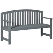Panchina da giardino a 2 posti in legno resistente alle intemperie con schienali grigia