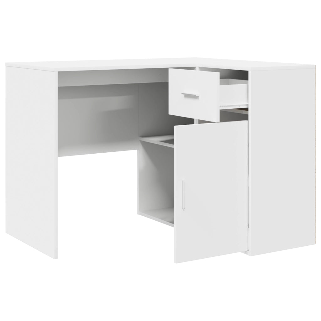 Scrivania Angolare Bianca 102x88x75 cm Legno Ingegnerizzato