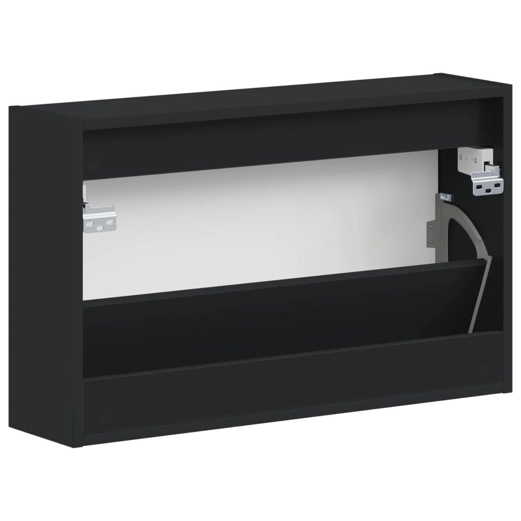 Mobiletto per Scarpe da Muro HOORN 71 x 17 x 43 cm Nero 897286