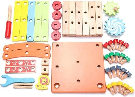 Sedile di montaggio multifunzionale per bambini - Giocattolo in legno da costruire - Giocattolo educativo intelligente.