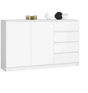 Cassettiera AKORD K013 Cassettiera Bianca 160 cm 2 ante 4 cassetti 160x40x99 cm