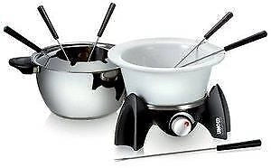 Unold 48615 Set per Fonduta Elettrica 6 Persone 0.8 L 500 W Acciaio Inossidabile Ceramica colore Nero