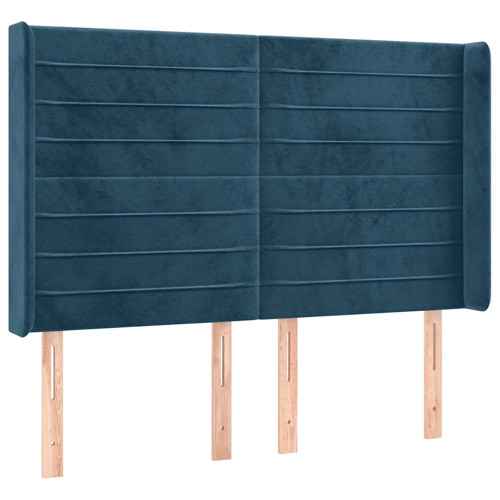 Letto a Molle con Materasso e LED Blu Scuro 140x190 cm 3139623