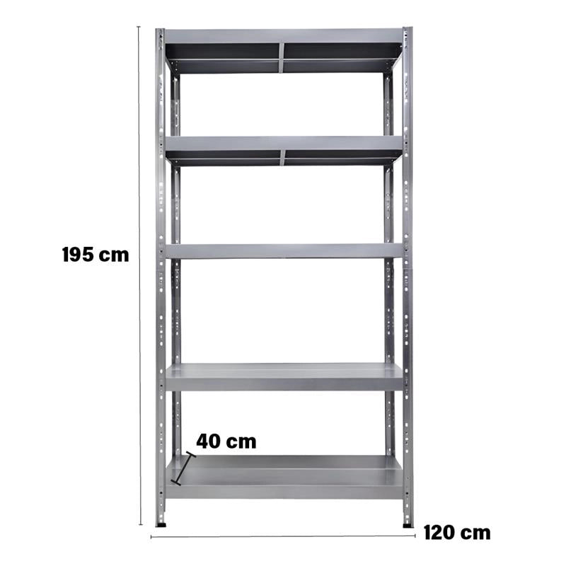 SCAFFALE IN METALLO MACISTE 120 X 40 X 195 H 5 PIANI KG 260 SENZA BULLONI