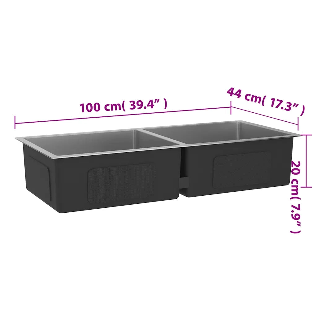 Lavello da Cucina Lavorato a Mano in Acciaio Inox CFW2227137