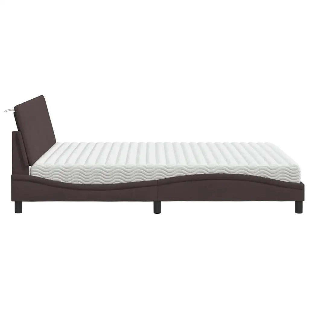 vidaXL Letto con Materasso Marrone Scuro 160x200cm Tessuto