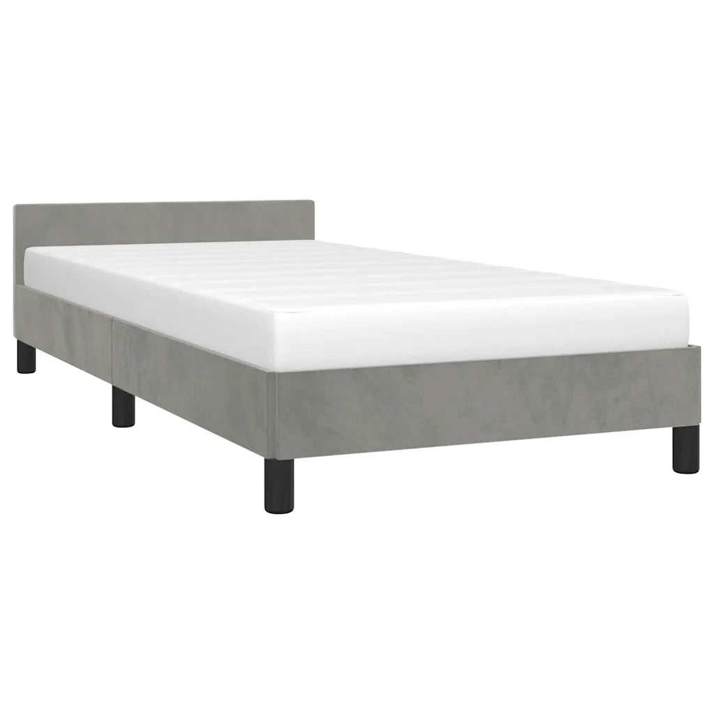 Giroletto senza Materasso-Struttura Letto Grigio Chiaro 100x200 cm Velluto 961256