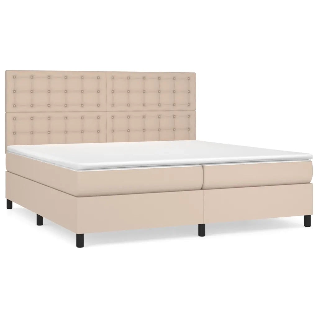 Giroletto a Molle con Materasso Cappuccino 200x200cm Similpelle 3142868
